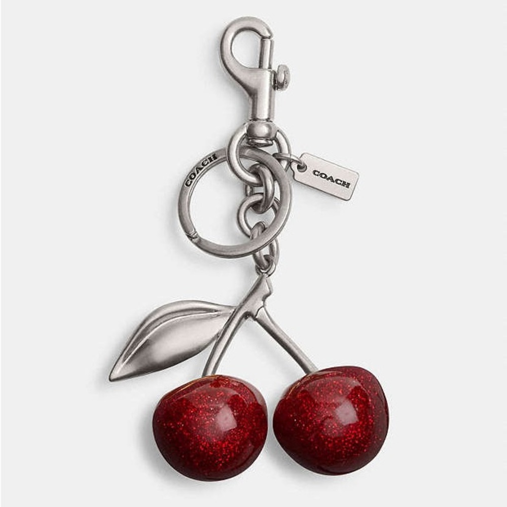 Coach Red and Silver Bag Charm